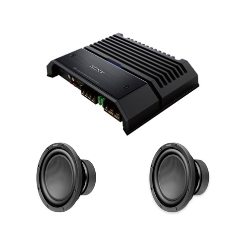 Sony XM-GS100 Amp + Dual XS-W104GS 10in Subwoofer Bass Package
