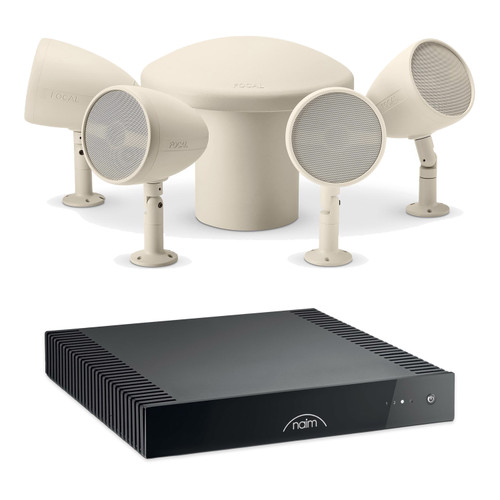Focal Outdoor Landscape Package Light Color W/ 4 Satellites, In-Ground Sub And Naim Streaming Amplifier