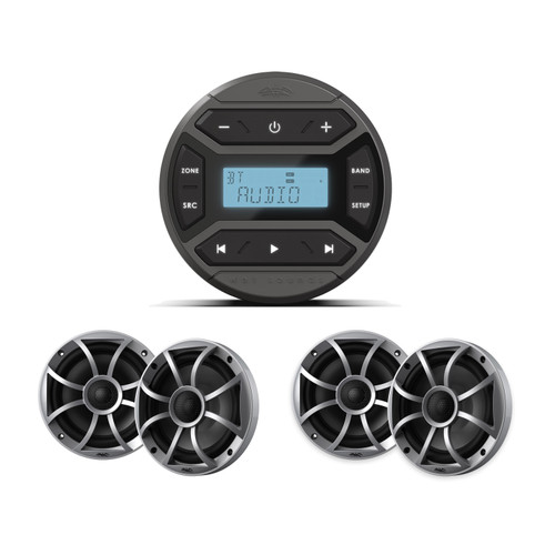 Wet Sounds WS-MC-RND Stereo with 4 RECON 6 Marine Speakers