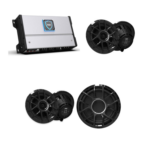 Wet Sounds HTM-6 Amplifier with 4 ZERO 6 Speakers and ZERO 10 Subwoofer