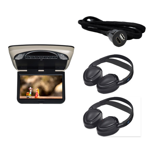 Voxx VXMTG10 DVD Overhead with 2 MTGHP2CA Headphones and HDH12