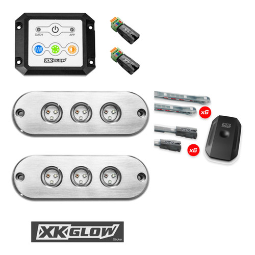 XKGLOW XK-BOAT-ADV Marine Accent + 2pc 27W Underwater Light Kit