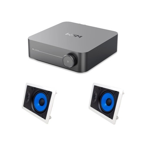 Wiim Amp Streaming Amplifier W/ Legrand Ht5801 8" Rectangle In-Wall (Pair)