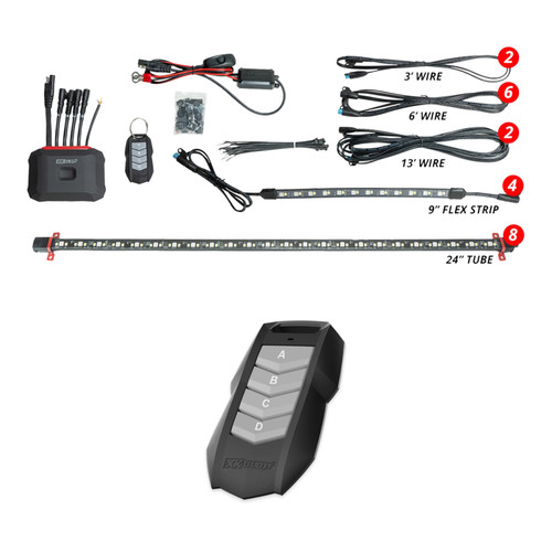 XKGLOW MX-CAR-ADV 12pc Car Lighting Kit + RF Remote Key Fob