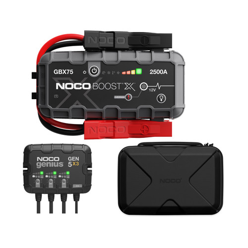 NOCO GEN5X3 3-Bank Charger + GBX75 Jump Starter + Case