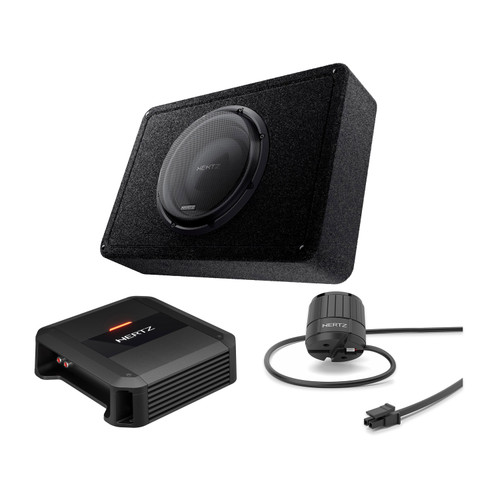 Hertz DP 1.500 Amp + MPBX 300 S2 12in Sub Box + HRC 02