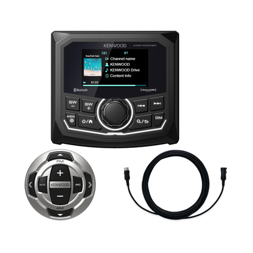 Kenwood KMR-M300BT + KCA-RC35MR Marine Remote + 7m Cable
