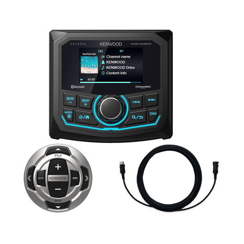 Kenwood KMR-XM500 + KCA-RC35MR Marine Remote + 7m Cable