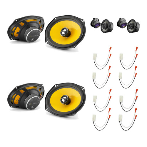 JL Audio C2-350x 3.5in & C1-690x 6x9 Speakers, 2 Pairs Each + Metra 72-6515 Harnesses
