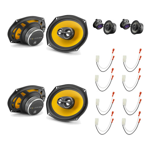 JL Audio C2-350x 3.5in & C1-690tx 6x9 Speakers, 2 Pairs Each + Metra 72-6515 Harnesses