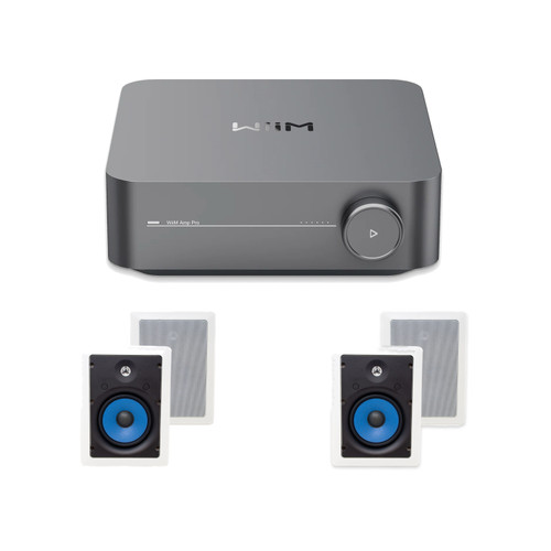 Wiim Amp Pro Streaming AMPLIFIER W/ LEGRAND MS3651 8" IN-WALL  (2 PAIR)