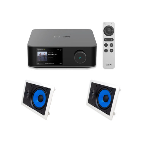 Wiim Amp Ultra Streaming Amplifier W/ Legrand Ht5801 8" Rectangle In-Wall (Pair)