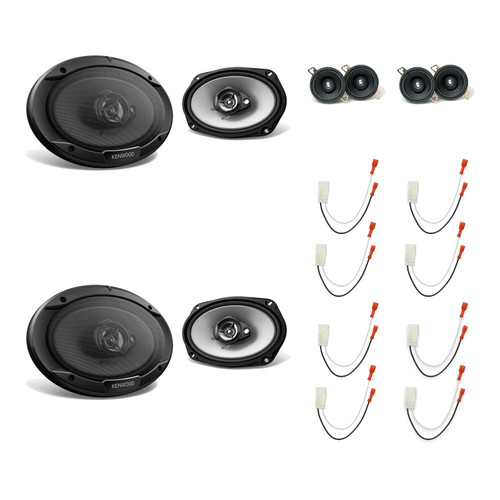 Kenwood KFC-835C 3.5in & KFC-6966S 6x9 Speakers, 8-Pack + Metra 72-6515
