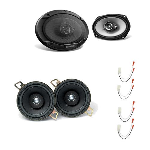 Kenwood KFC-835C 3.5in & KFC-6966S 6x9 Speakers, 4-Pack + Metra 72-6515