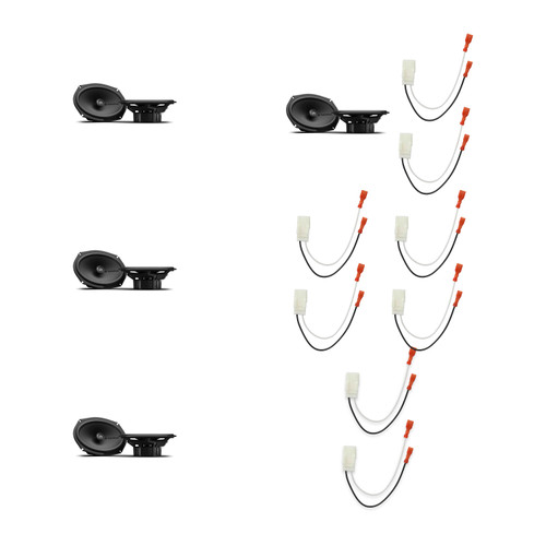 Rockford Fosgate P1V2-69 6x9 Speakers, 4 Pairs + Metra 72-6515 Harness