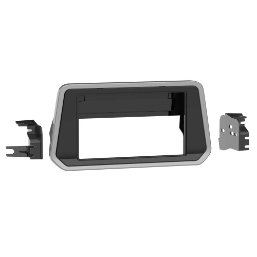 Metra 95-7638 Double-DIN Dash Kit — Nissan Sentra 2020-2025 — Gloss Black with Bright Silver Trim