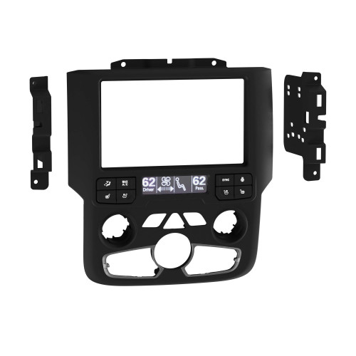 Metra 95-6558B Double-DIN Dash Kit — RAM Trucks 2013-2022 — Matte Black with Chrome Accents