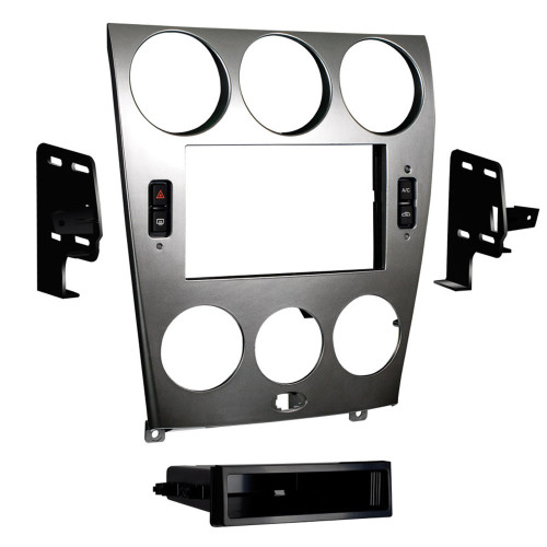 Metra 99-7523S Single-DIN or Double-DIN Dash Kit — Mazda 6 2003-2005 — Silver