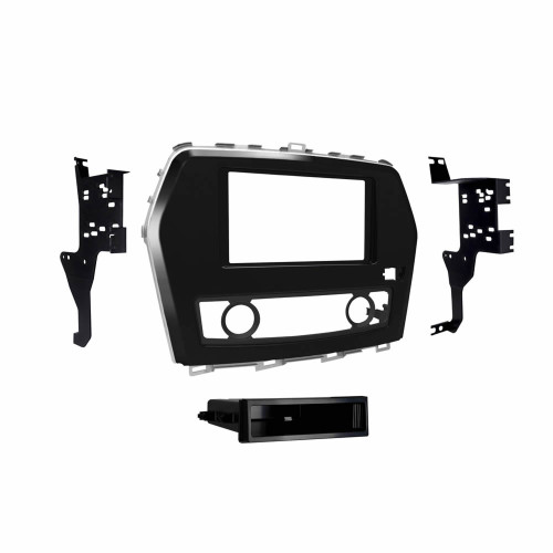 Metra 99-7630 Single-DIN or Double-DIN Dash Kit — Nissan Maxima 2016-2018 — Gloss Charcoal with Silver Trim