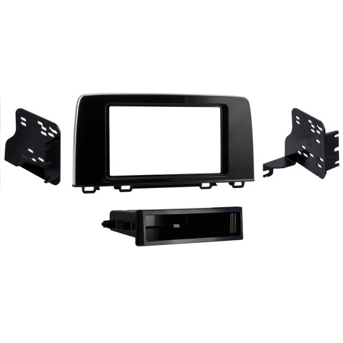 Metra 99-7817HG Single-DIN Dash Kit — Honda CR-V 2017-2022 (LX models) — High-Gloss Black with Silver Trim
