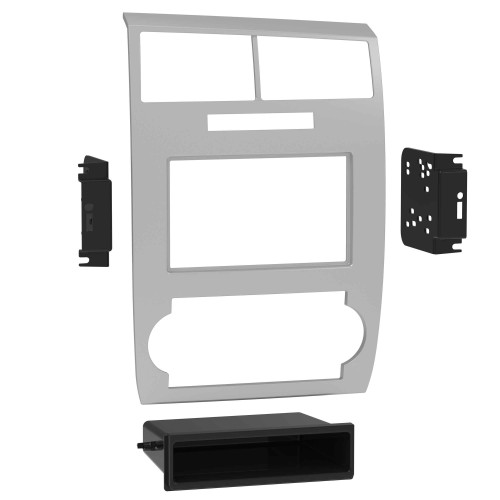 Metra 99-6548S Single-DIN or Double-DIN Dash Kit — Dodge Charger | Magnum 2005-2007 (without factory NAV) — Silver