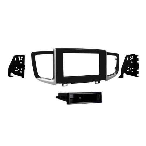 Metra 99-7811HG Single-DIN Dash Kit — Honda Passport 2019-2025 | Pilot 2016-2022 | Ridgeline 2017-2026 — High-Gloss Black with Silver Vent Trim