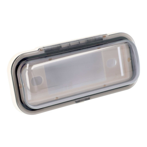 Metra 99-9005 Single-DIN Marine Radio Cover — White Base / Smoke-Tinted Door