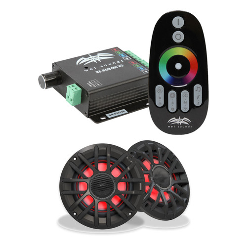 Wet Sounds SCOUT 6 2-Speaker RGB Kit with RF-RGB-MC V2 Dark Titanium