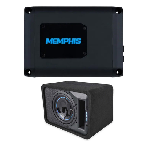 Memphis Audio PRXE12SFT 12" RGB Loaded Subwoofer Box, PRX800.1V2 Amp
