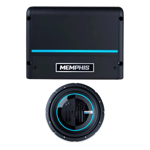Memphis Audio 76PRXL12FTV 12" RGB Subwoofer, PRX500.1V2 Amp