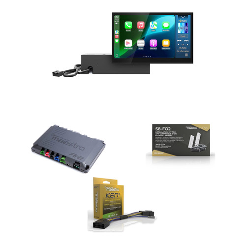 Kenwood DAX800XR Refurbished Direct Replacement Solution- Factory Fit 8" High resolution screen and modular box/brain with Install Kit, Advanced Adaptors, & Harnesses compatible with 10-14 Mustang