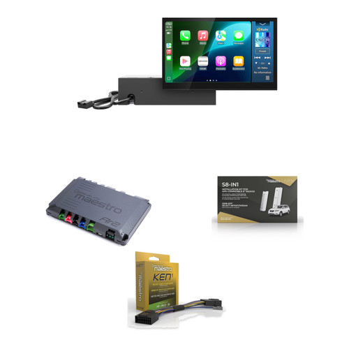 Kenwood DAX800XR Refurbished Direct Replacement Solution- Factory Fit 8" High resolution screen and modular box/brain with Install Kit, Advanced Adaptors, & Harnesses compatible with 14-17 QX70