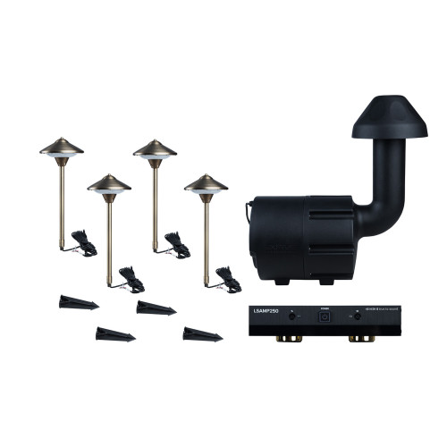 SixFive LSKIT4AMP 4Pk Landscape Speaker Light, Amp, and Sub Kit, Bronze