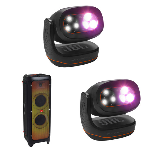 JBL PartyBox 1000 White with 2-JBL PartyLight Beam Wireless Party Light