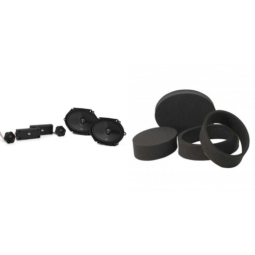 JBL STADIUM862CF 6" x 8" Stadium Series Step-up Car Audio Component Speaker System with RKFR5768 Fast Rings 5x7" & 6x8"