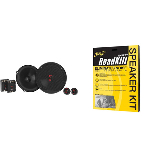 JBL Stage3607CAM Stage3 6-1/2" Two-Way Car Audio Component System W/Crossovers - With Grills With RKXSK Roadkill Speaker Sound Deadening Kit 2-Peice: 1.7sq-ft total (10” x 12”)