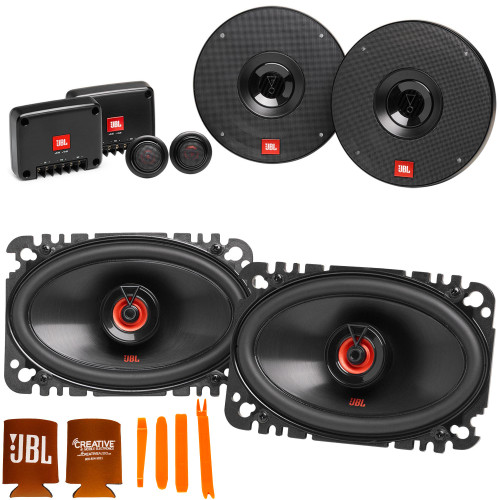 JBL 1 pair of CLUB-602CAM 6.5" Component Speakers and 1 pair of CLUB-6422FAM 4x6" Coax Speakers