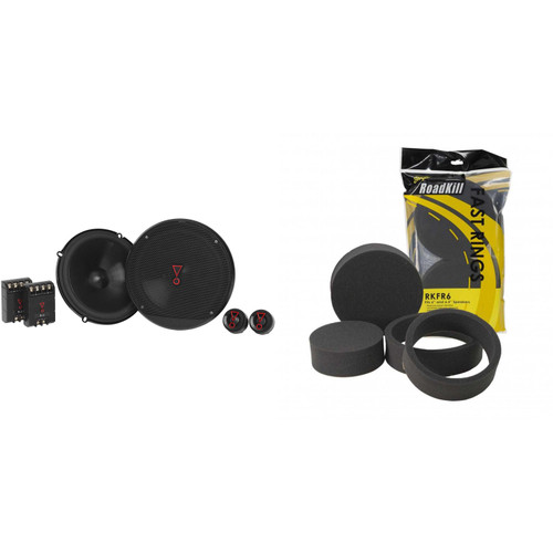 JBL Stage3607CAM Stage3 6-1/2" Two-Way Car Audio Component System W/Crossovers - With Grills with RKFR6 Fast Rings 6" & 6.5"