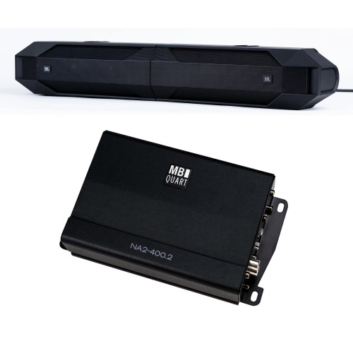 JBL JBLBB4005D - 5-Door Passive Sound Bar Compatible with Bronco with MB Quart NA2-400.2 compact Two Channel, 400 watt Powersports amplifier