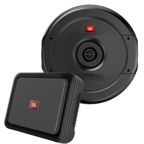 JBL STADIUMBASSHUB 11" Spare Tire Subwoofer System with JBL Club-A6001A 600 Watt Amplifier and Stinger Wiring Kit