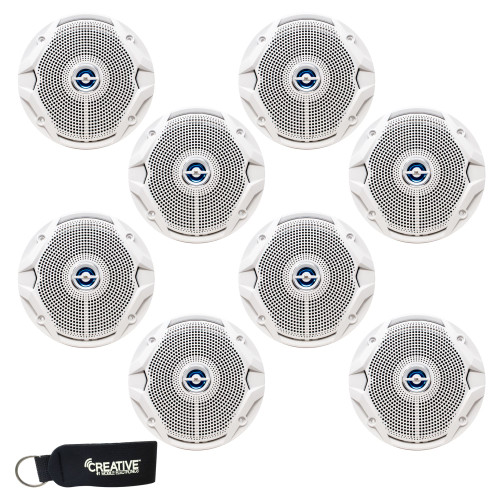 JBL MS6520B OEM Replacement Speakers - Marine 6.5 Inch Two-way Speakers - 4 Pairs, White
