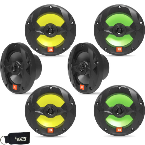 JBL MS65LB - Three Pairs Of MS65LB Marine 6.5 Inch Black Two-way RGB-LED Speakers