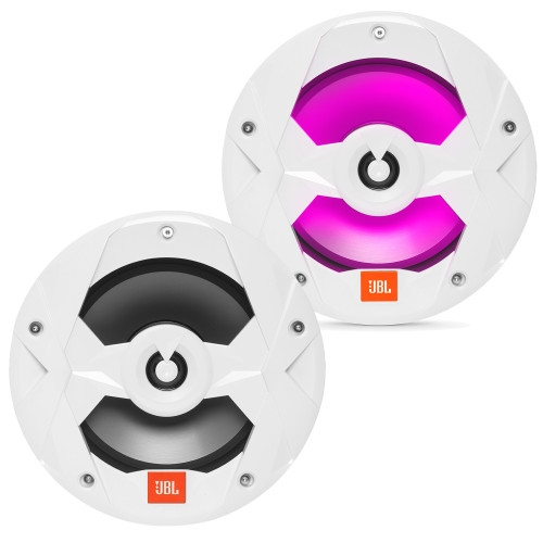 JBL MS8LW Marine 8 Inch Two-way RGB-LED Speakers - Pair, White - Used, Open Box