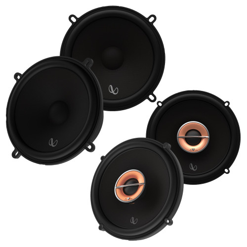 Infinity KAPPA503CF 5.25” Component Speakers (pair) with Infinity KAPPA63XF 6.5" 2-Way Coax Speakers (pair)