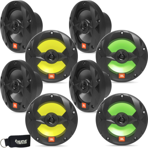 JBL MS65LB - Four Pairs Of MS65LB Marine 6.5 Inch  Black Two-way RGB-LED Speakers