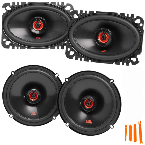 JBL 1 Pair of CLUB-620FAM 6.5" Shallow Coax Speakers (No Grill) and 1 Pair of CLUB-6422FAM 4x6" Coax Speakers