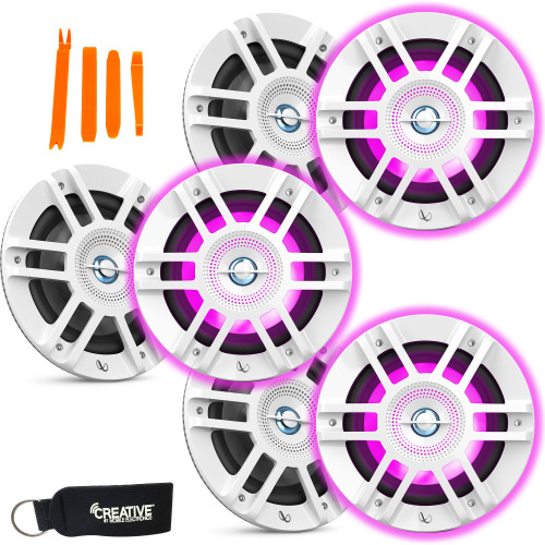 Infinity KAPPA6120M - Three Pairs Of Kappa Marine KAPPA6120M White 6.5" Premium 2-Way RGB LED Coaxial Speakers