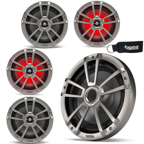 Infinity - Two Pairs Of 622MLT Marine 6.5 Inch LED Coaxial Speakers & A 1022MLT 10 Inch Marine LED Subwoofer - Titanium