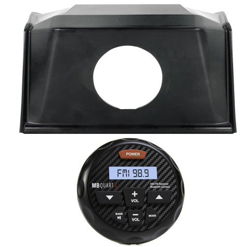 Polaris Bundle- 19+ Polaris RZR SPXRZRDASH2 Radio Mounting Kit and MB Quart GMR-3 Waterproof Radio