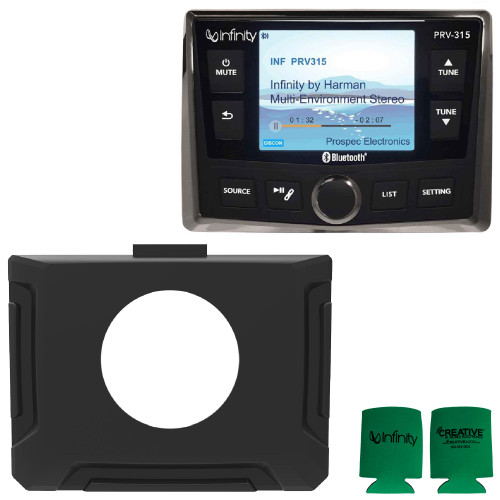 Stinger SPXRZRDASH 2014-2018(19 CLASSIC) POLARIS RZR UNIVERSAL 3" GAUGE DASH KIT and INFINITY PRV-315 Waterproof Radio